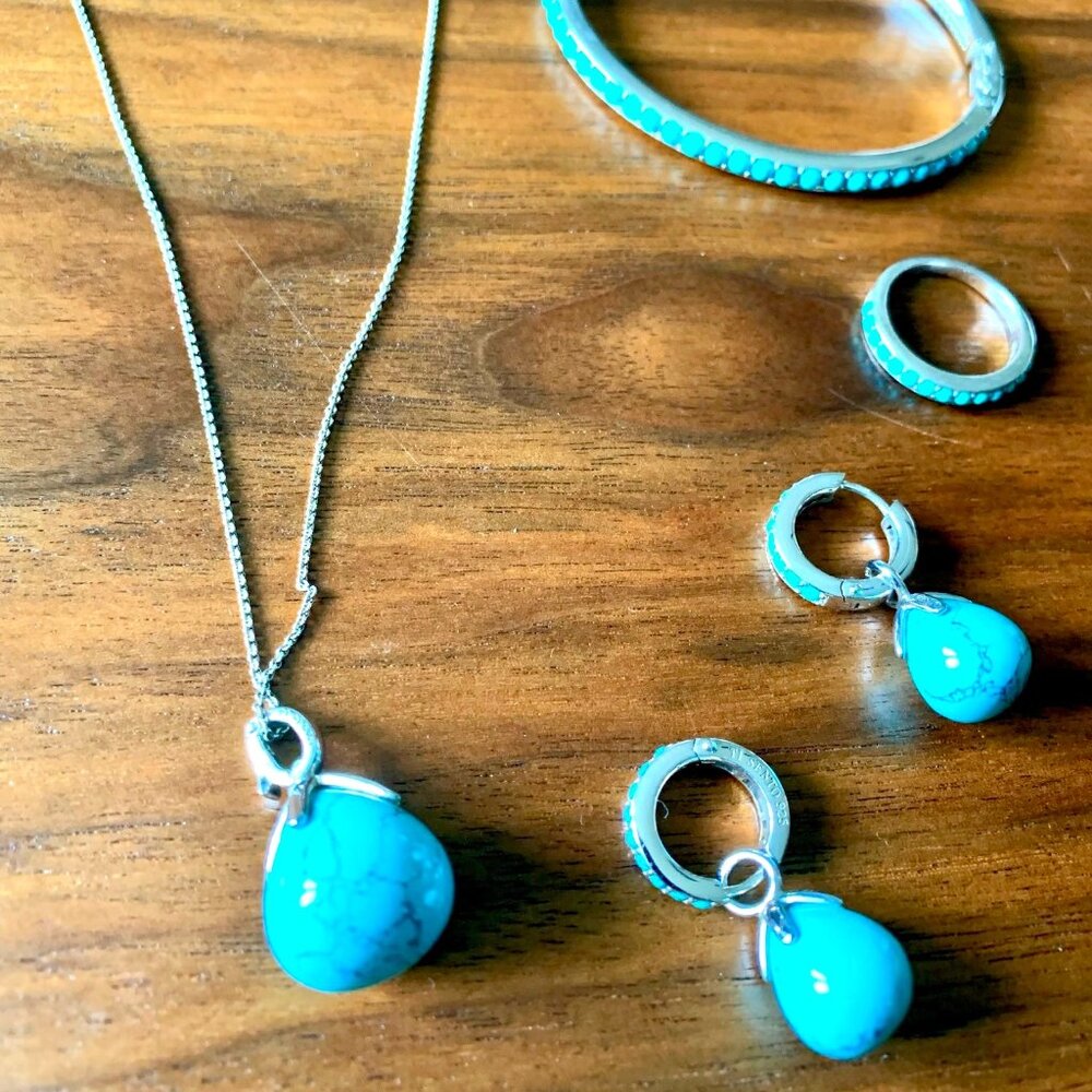 PRICE DROP! BRAND NEW Silver and Turquoise Jewelry set by Ti Sento Milano